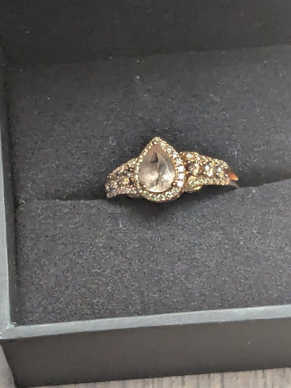 Levian Peach Morganite Ring with Chocolate and Nude Diamonds